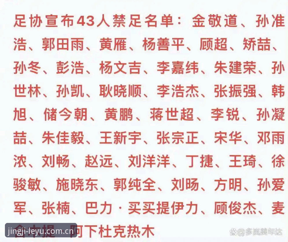 足协第三批禁足名单最新动态：17人终身禁足，乐鱼体育官网深度梳理事件脉络